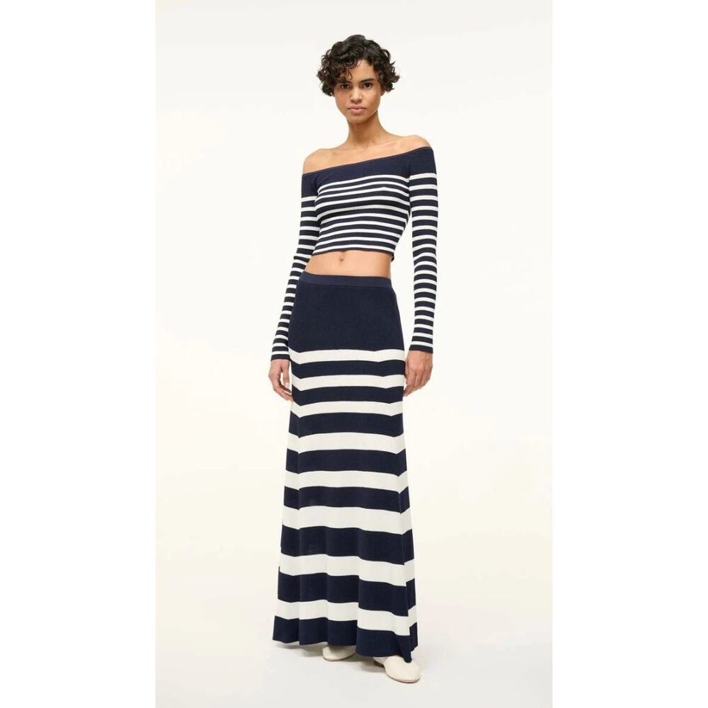 NWT Staud Swirling Knit Skirt - Navy/White Sz XS - Picture 5 of 7